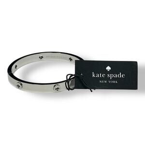 Kate Spade Spot the Spade Studded Hinged Bangle Bracelet Silver-Tone NWT